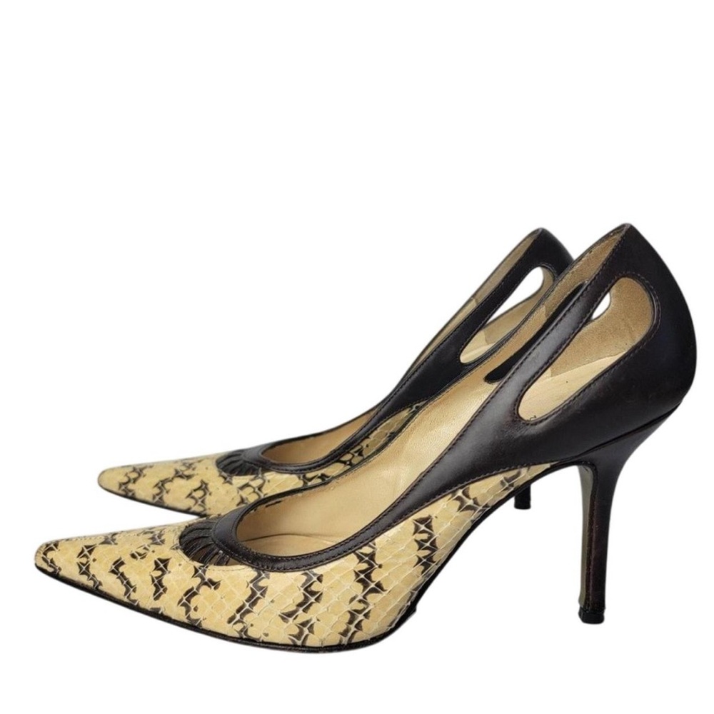 Dolce & Gabbana Black and Cream Patterned Heels - Picture 2 of 6